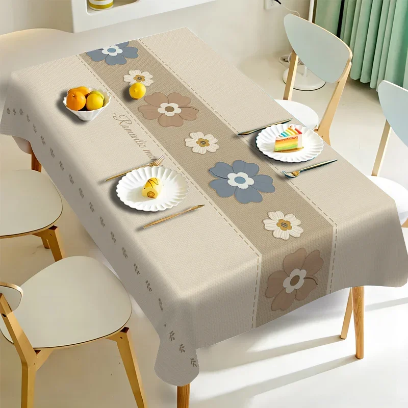 -1pc Simple and fresh, with a country style, a romantic moment 2D flat pattern tablecloth, square tablecloth.
