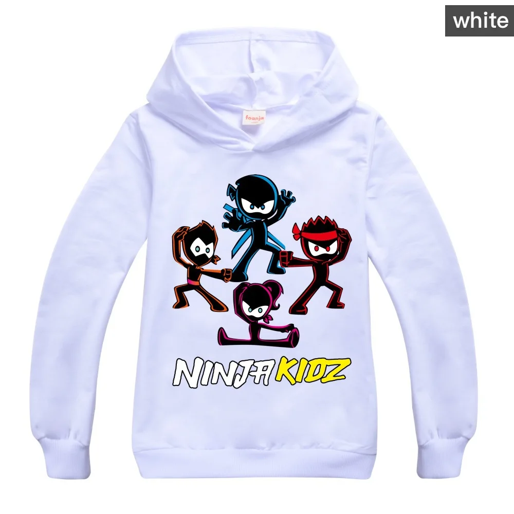 NINJA KIDZ Kids Clothes Boys Girls Cotton Sweatshirt Anime Game Pullover Hip Hop Teenager Hoodie Children Clothing 3-15Y