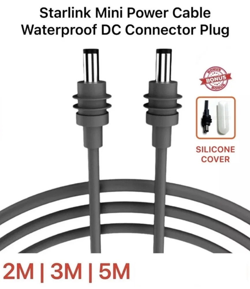 Starlink Mini Power Cable 2M/3M/5M/10M/15M Waterproof DC Plug RV Caravan Camping