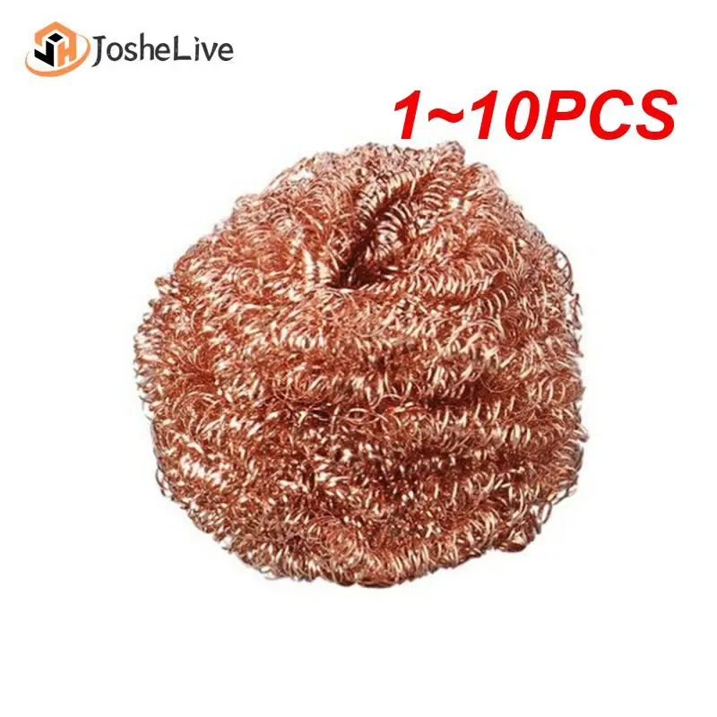 1 ~ 10 Uds nuevo alambre de limpieza bolas de esponja soldadura punta de hierro limpiador herramienta de limpieza de cocina de latón