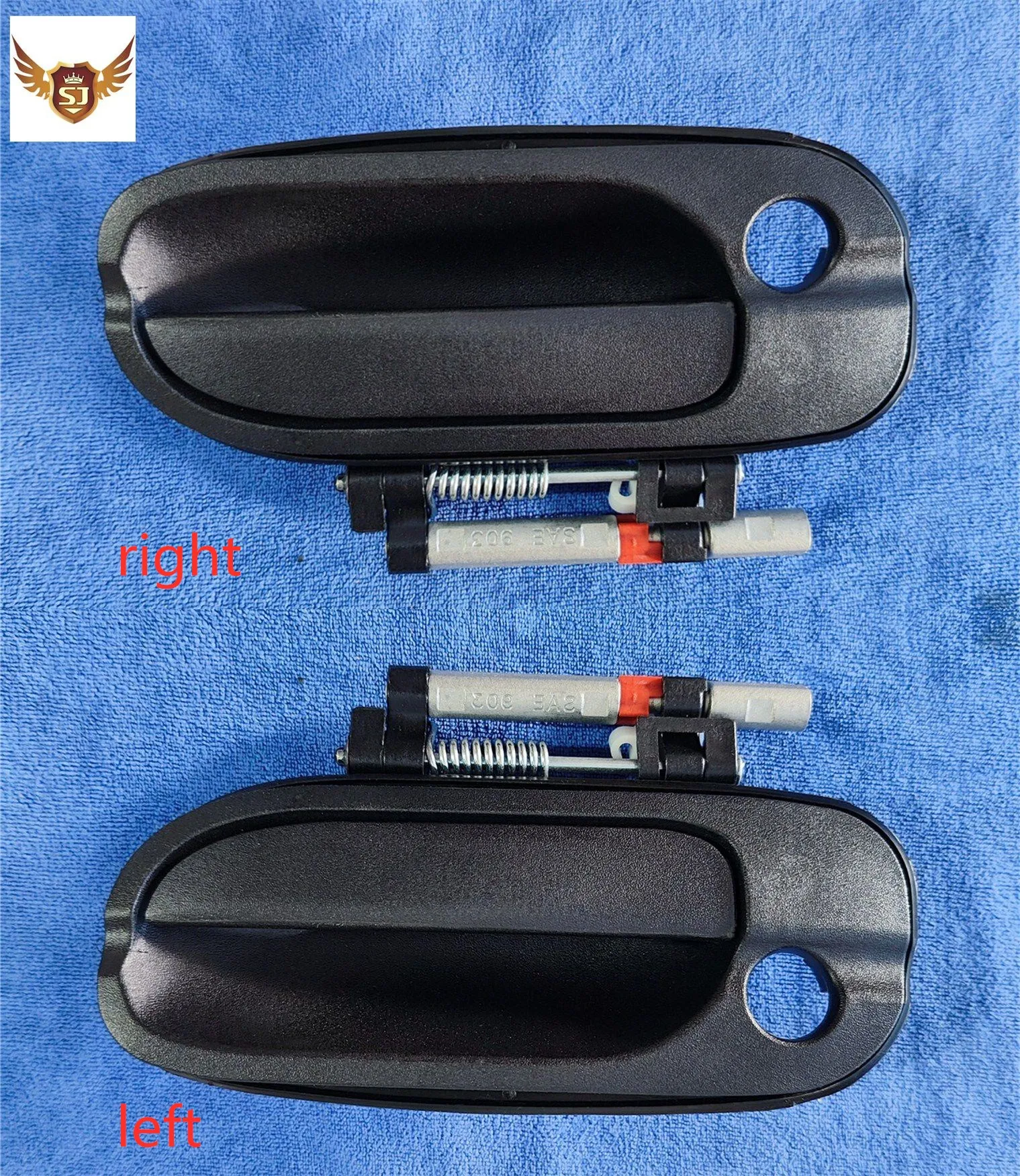 Exterior Door Handle for Nissan Sentra 2000-2006, Front Left and Right with Hole black texture