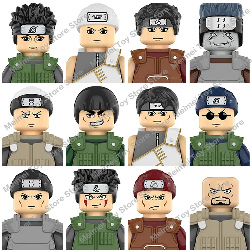 Anime Narutoe Sasuke Kakashi Akatsuki bricks Building Blocks Anime cartoon blocks Action Figures Heads Assembly kids Gifts toys