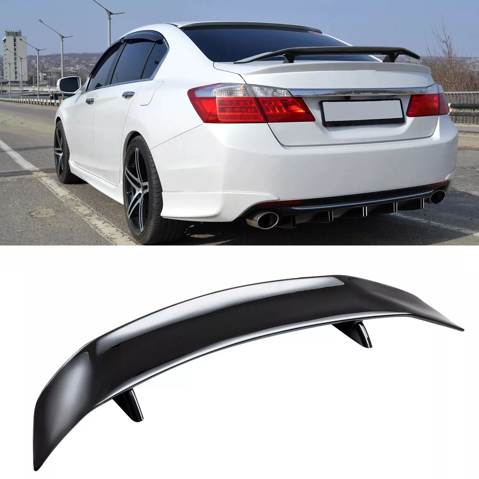 

For Honda Accord 4 Door Sedan 46" Rear Trunk Spoiler GT Racing Wing Glossy Black