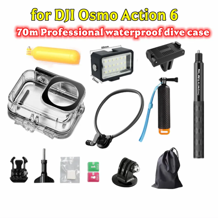 

70M Waterproof Housing Case For DJI OSMO Action 6 Underwater Diving Housing Protective Case Diving Shell Camera Accessories