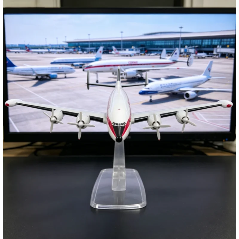 Масштабная модель самолета QANTAS CONNIE L-1049 (1:125) из ABS-пластика с подставкой для коллекционирования и демонстрации