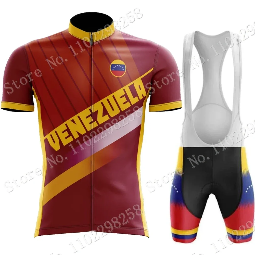 VENEZUELA 2024 Cycling Jersey Set Summer National Cycling Clothing Road Bike Shirts Suit Bicycle Bib Shorts MTB Wear Maillot