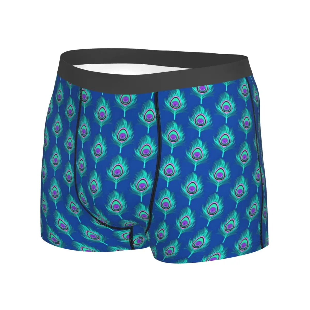 Blue Peacock Feathers Underwear Animal Print Printing Boxer Shorts Trenky Man Underpants Cute Shorts Briefs Birthday Present