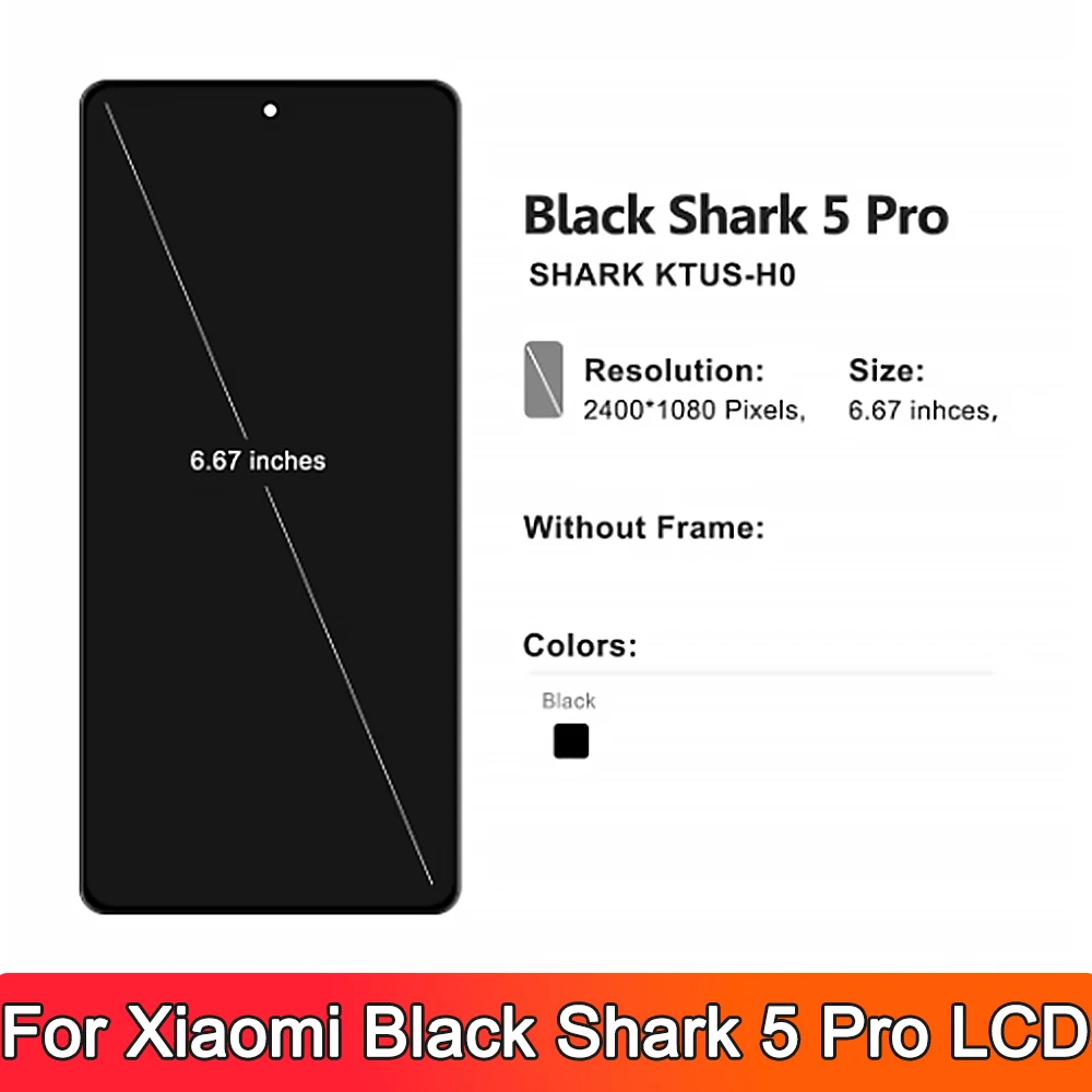 AMOLED For Xiaomi Black Shark 5 Pro LCD Display Touch Screen Digitizer Assembly For BlackShark 5 Pro SHARK KTUS-H0 Display