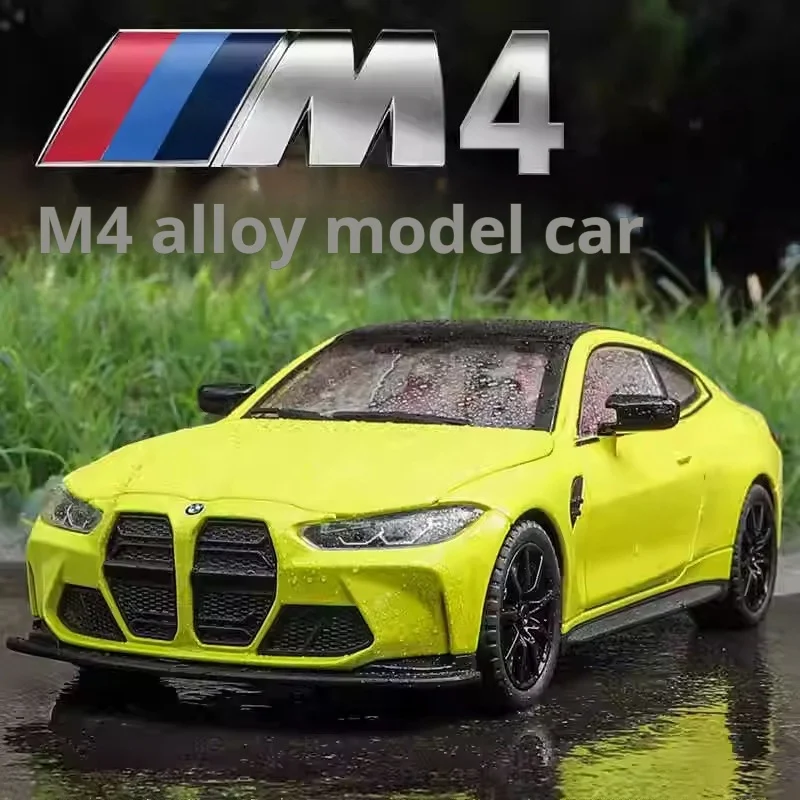 1:24 Scale M4 Sedan Car Vehicle Model Alloy Toys Boys Pull Back Diecast Metal Gift Sound Light Collect Premium Kids Auto  One Pi