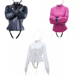 HotX Pu Leather Adjustable Bondage Women Wear Straightjacket Coat Body Harness Women Roleplay Slave  Sex Toy for Female