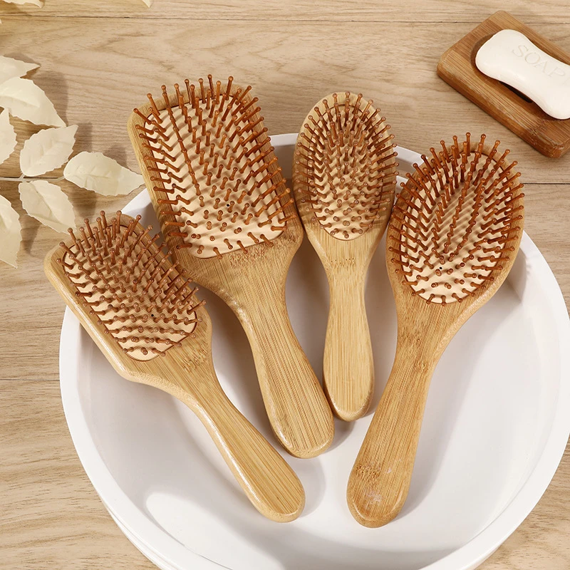 Natural Bamboo Hair Brush Women Professional Massage Comb for Women Air Cushion Hair Massager Brush Healthy Combs