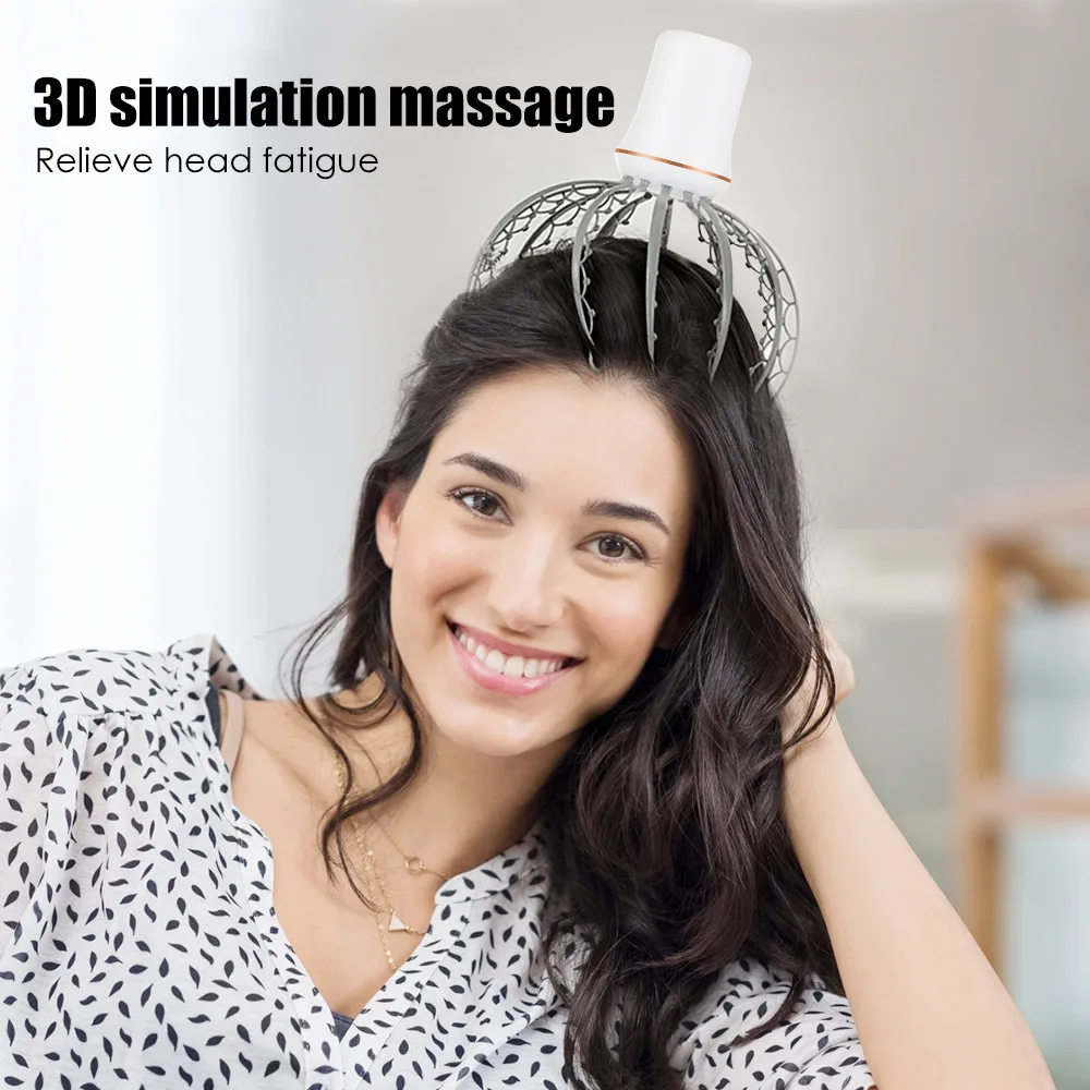 

Premium Octopus Head Massager - Electric Scalp Massager with Heating Function Deep Tissue Massage for Stress Relief