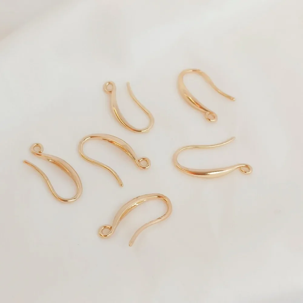 14K مطلية بالذهب السلس الهلال على شكل أقراط الأذن السنانير مع حلقات معلقة Diy بها بنفسك شبه الانتهاء شرابة الأذن هوك أقراط اكسسوارات #4