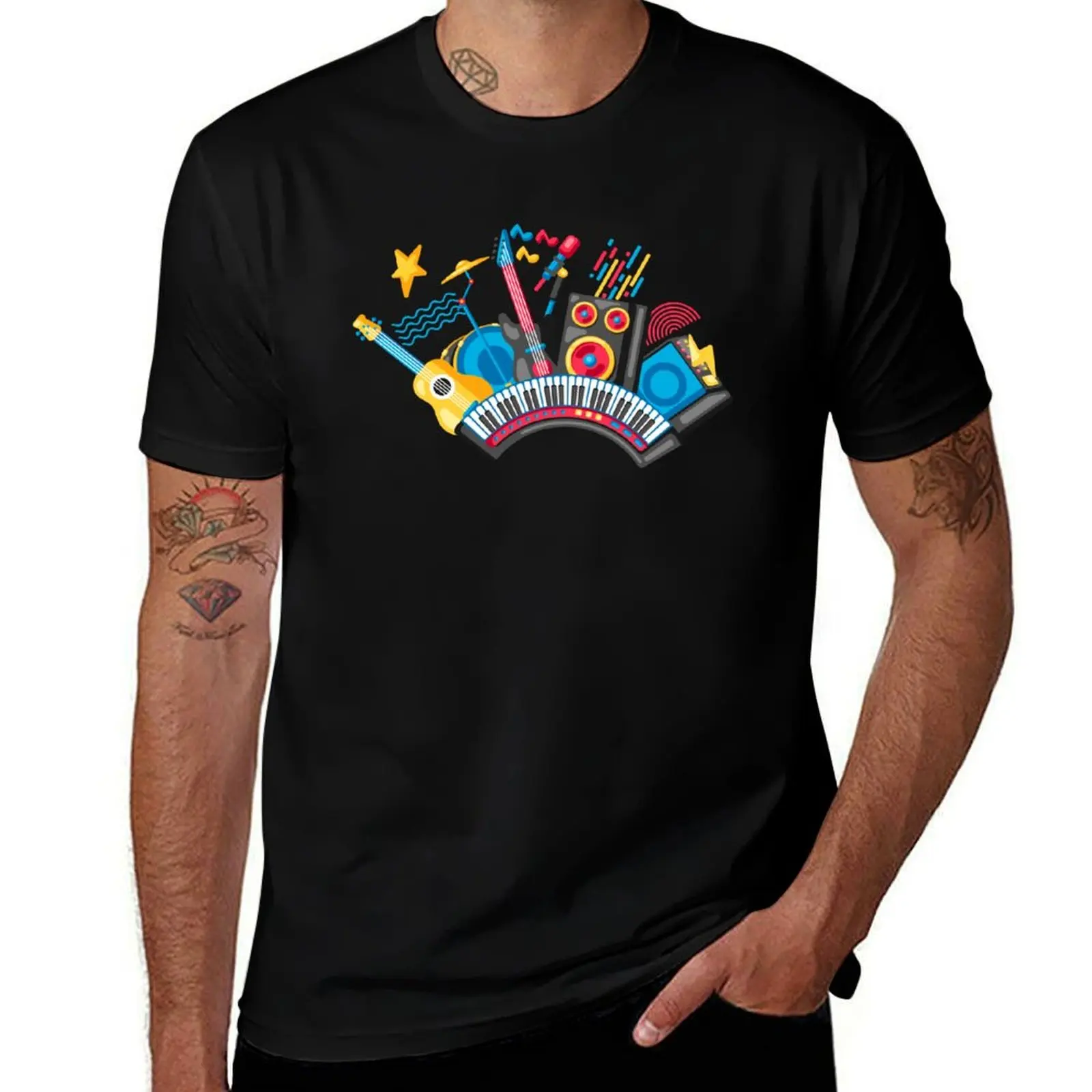 

music instruments T-Shirt gifts for boyfriend sweat vintage graphic tee mens graphic t-shirts anime