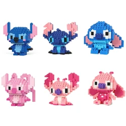 NEW Styles ‌Stitch Blue and Pink Mini Building Block Anime Figure Image Children Puzzle Assembly Toy Bricks Christmas Gift