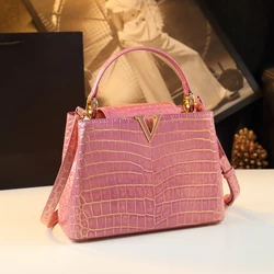 Crocodile Pattern Leather Women's Handbags Luxury Fashion Lady Shell Tote Bag Portable Top Handle Shoulder Messenger Bags 2023