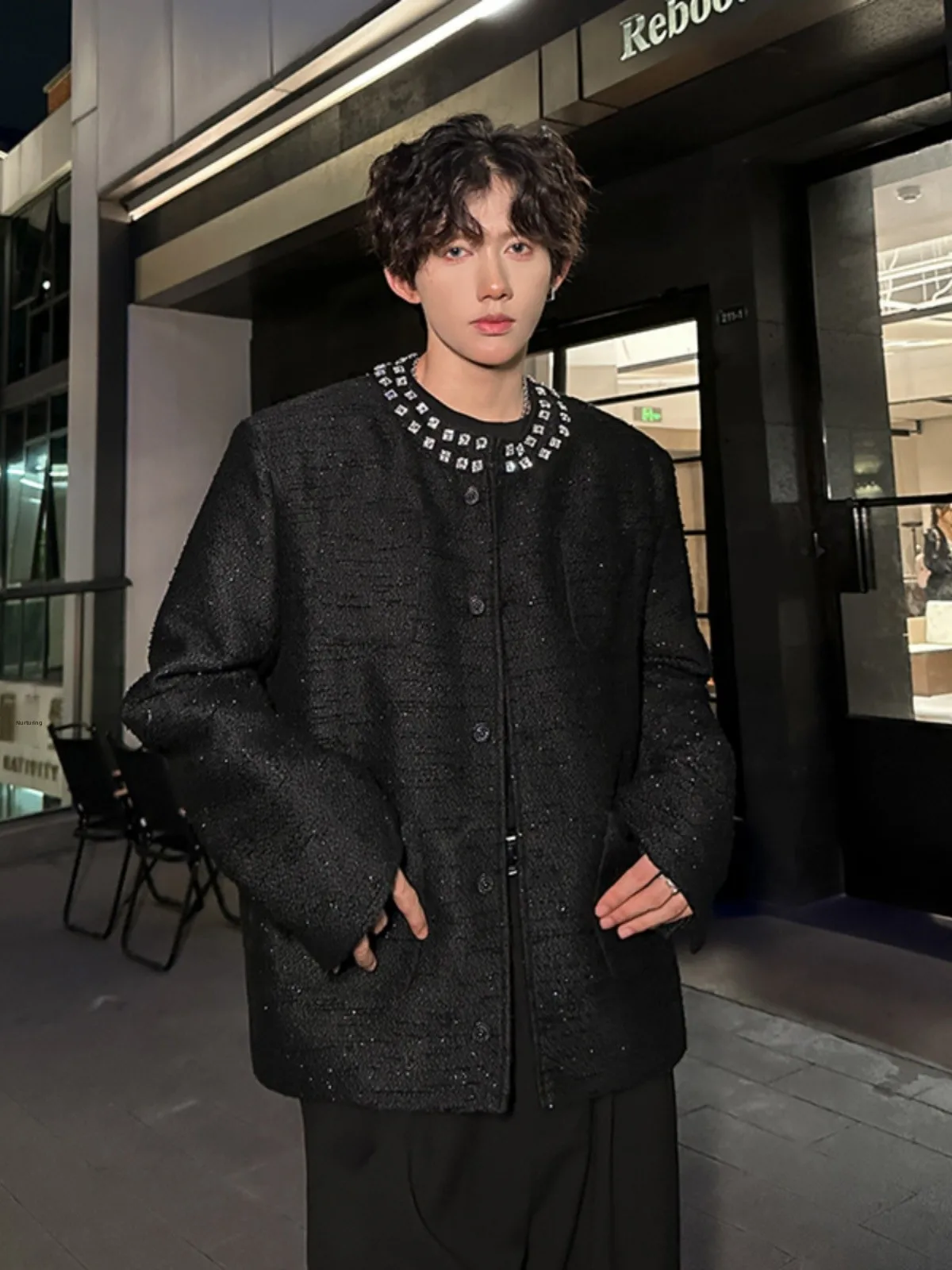 

Алмазный воротник iny дизайн, свободная посадка, мужская мода, осень-зима, модный универсальный воротник с бриллиантами Little Fraance Sle