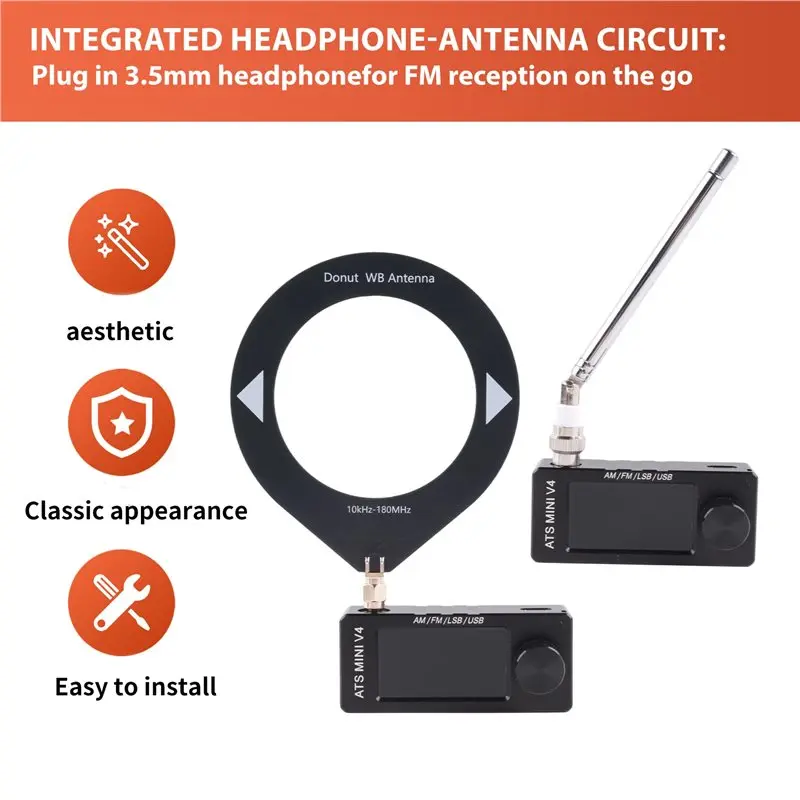 AEE6-V4 ATS MINI SI4732 Radio ALL Band DSP Radio FM AM SSB LSB USB Receiver, Built-In Hi-Z Headphone Amplifier Circuit view 6