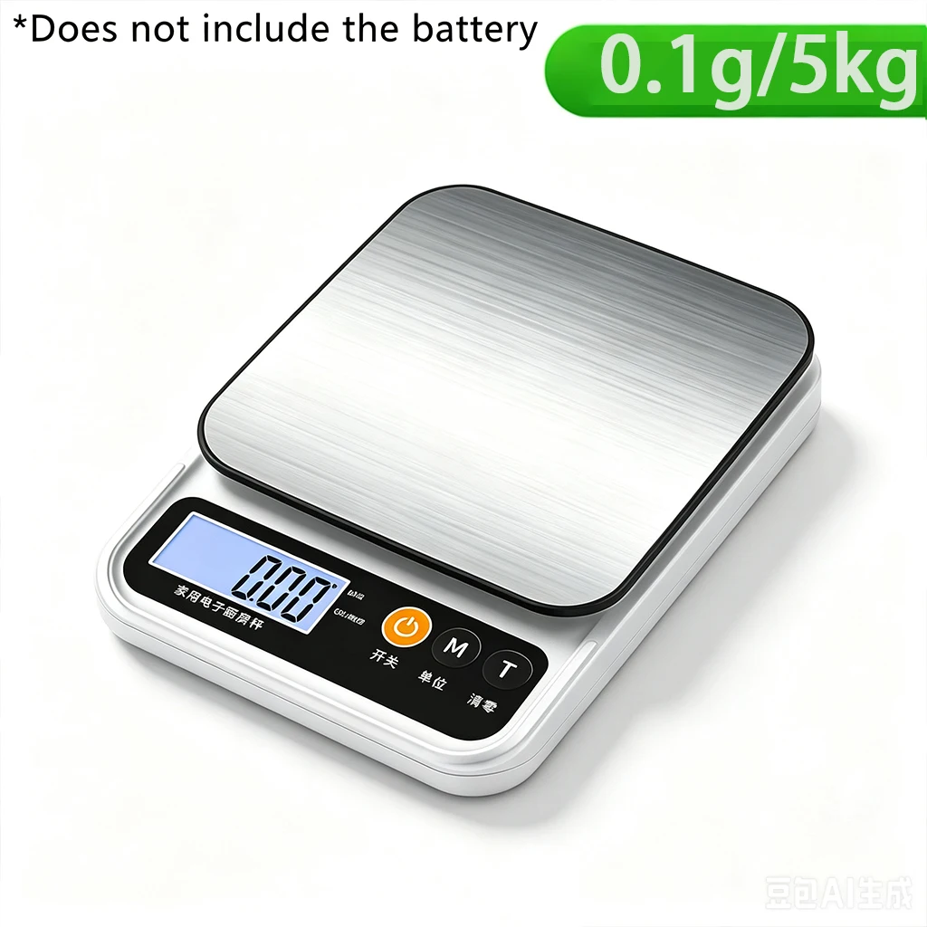 1PC Digital Food Scale Max 10kg 1g Accurate Kitchen Scale g/oz Dual Unit Stainless Steel Platform for Baking Coffee Meal Prep