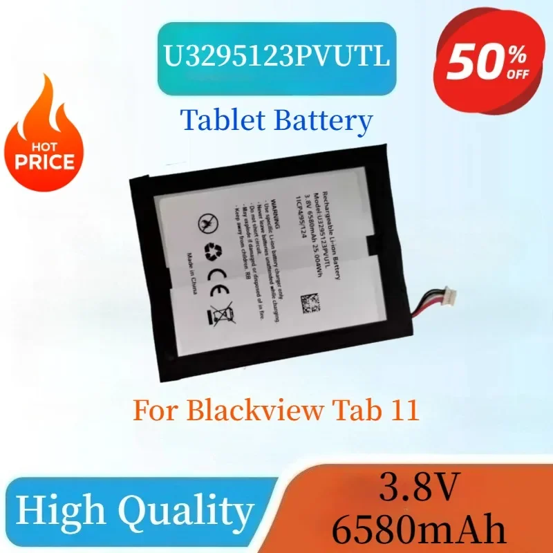 

100% New Replaceable Battery U3295123PVUTL 3.8V 6580mAh For Blackview Tab 11 Tablet PC Bateria High Quality