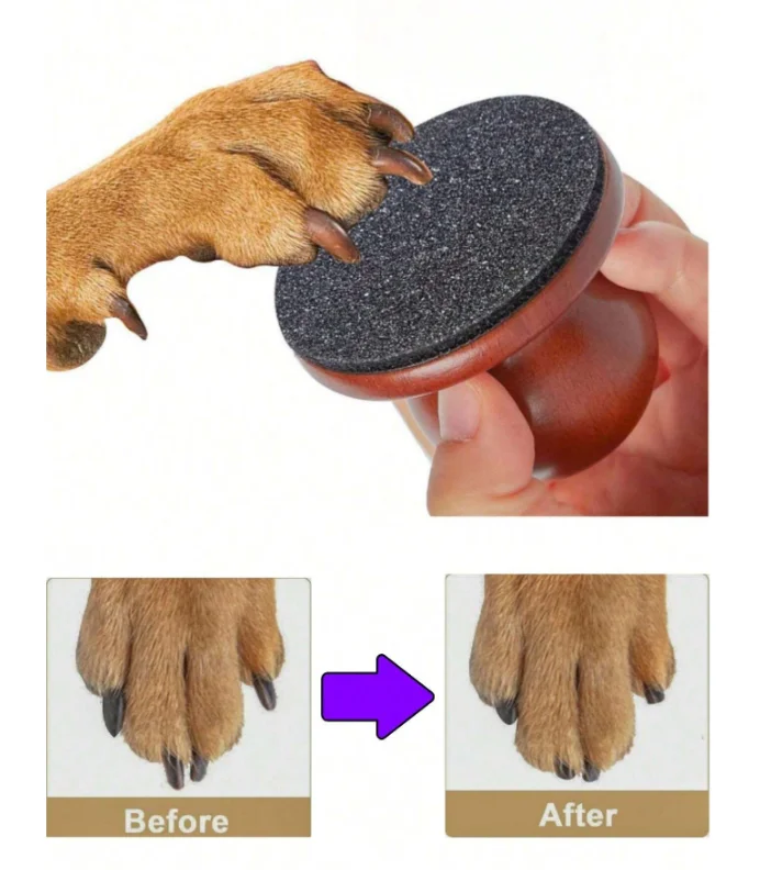 Wooden Handle Dog Nail File Reusable Sandpaper Pads Pet Nail Grinder Gentle Dog Claw Trimmer Grooming Tool For Medium Large Dogs