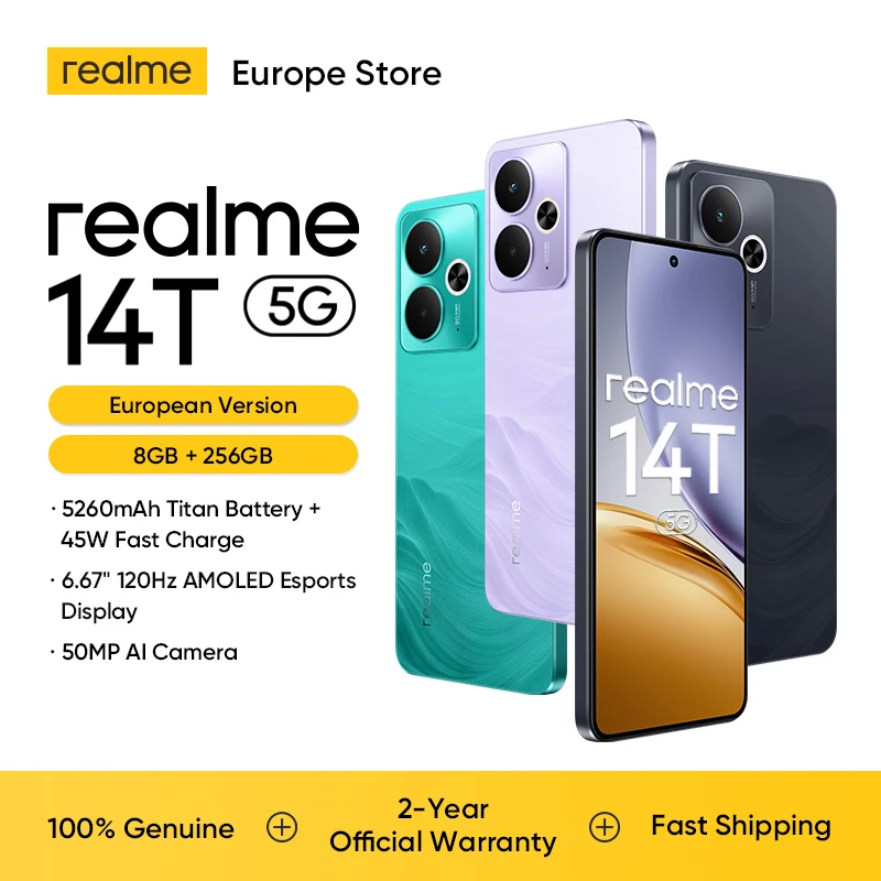 realme 14T 5G Smartphone NFC Procesador Dimensity 6300 5G Batería de 5260mAh Ca…