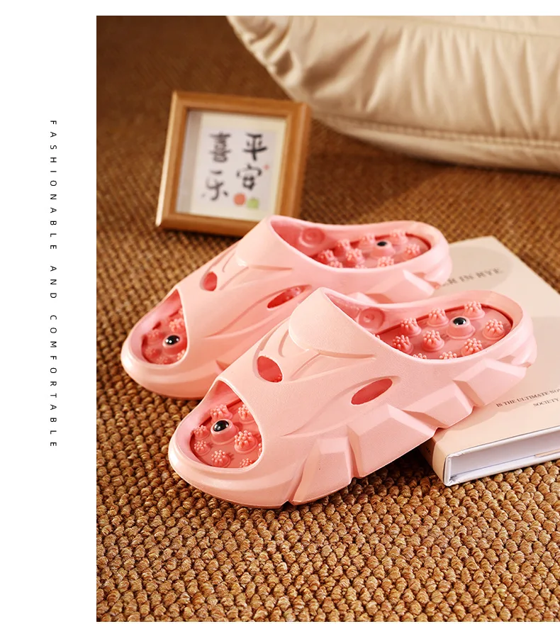 2026 Unisex Fußmassage-Slipper für Damen und Herren, Akupressur-Sandalen mit dicker Sohle und Hohldesign, Reflexzonen-Sandalen – Detail 17