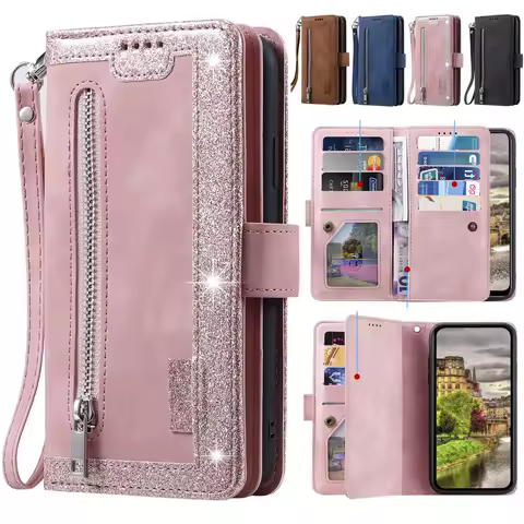 Cases for Samsung Galaxy S25 S24 S23 S22 S21 S20 S10 S9 S8 Plus Ultra FE S10E Case Cover coque Flip Wallet Phone Covers
