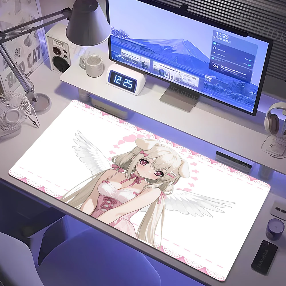 

Милый коврик для мыши с изображением девушки, большой компьютерный коврик для геймеров, XXL, резиновый игровой коврик для клавиатуры и мыши, красочный розовый настольный коврик, офисные аксессуары