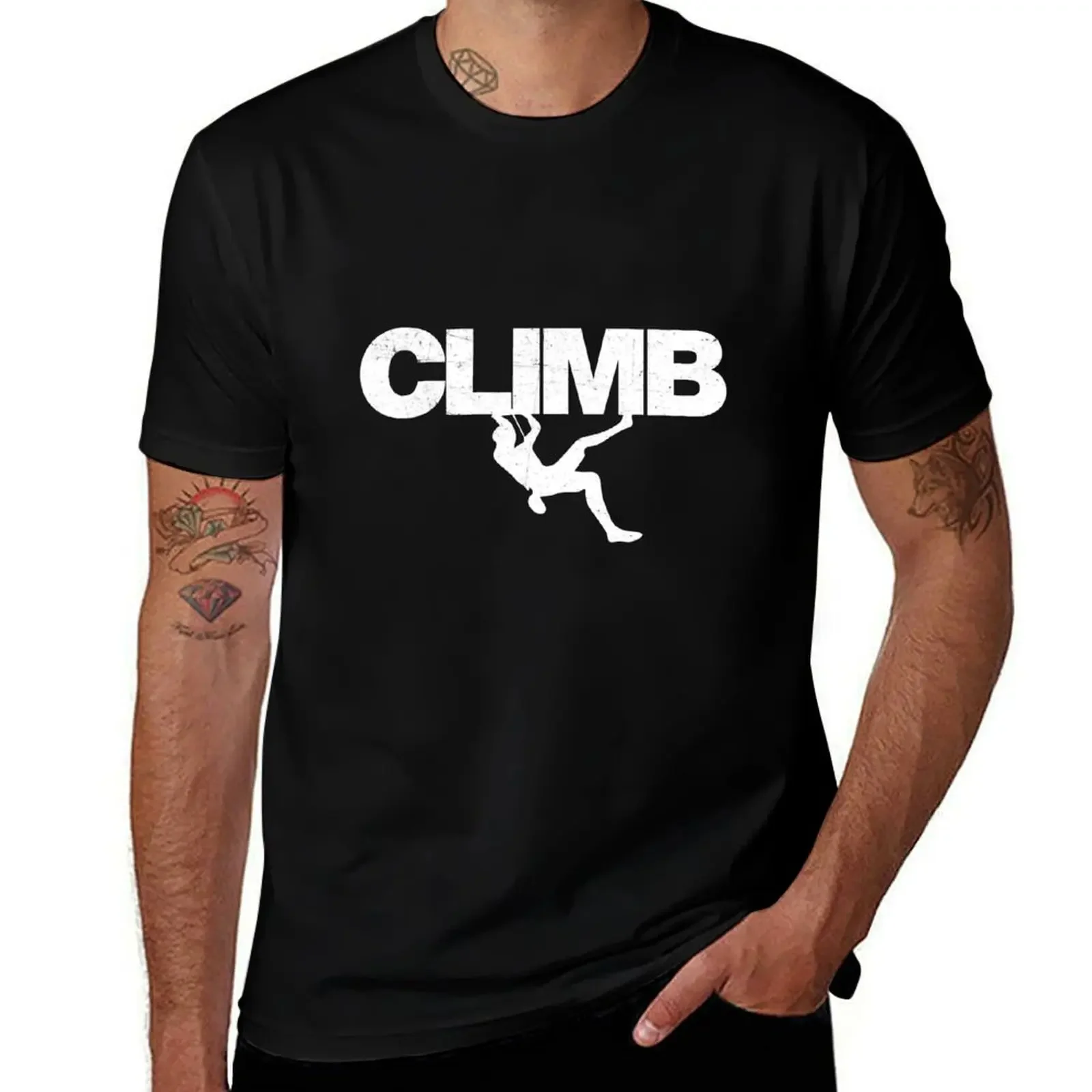 Distressed Climbing Climbers Rock Climbing Climber Mountain Bouldering Funny T-Shirt customizeds mens t shirts pack