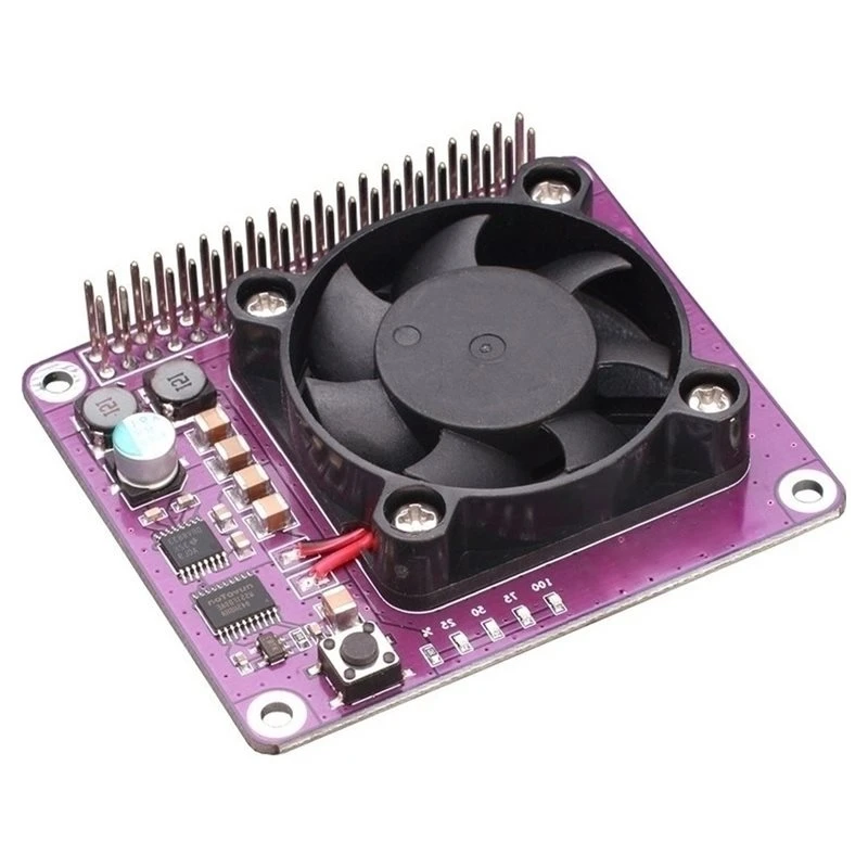 Motherboard Heat Dissipation Dual Ball Bearing Cooling Fan For Raspberry Pi 4B/3B+ , Including Audio DAC Expansion Board