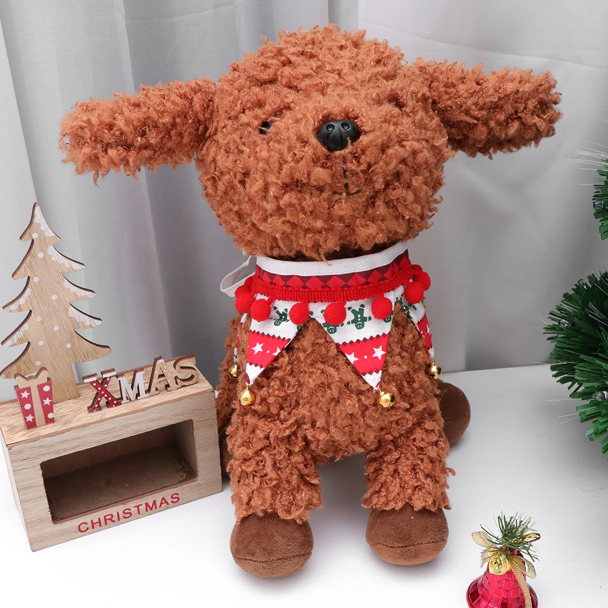 

Christmas Pet Scarf Bell Neckwear for Small Medium Dogs Dachshund Soft Lightweight Stylish Photo Prop Holiday Outfit Pet
