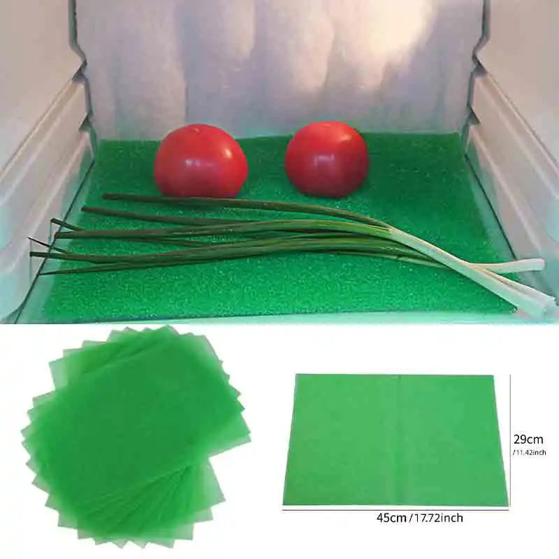 Green Fridge Moisture Absorbing Sponge Mat, Vegetable Fruit Fresh Keeping Filter Pad, Refrigerator Anti-mold Drainage Foam Sheet