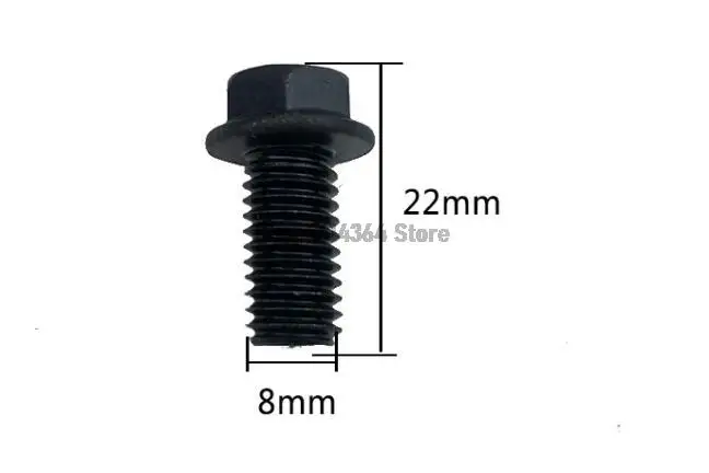 5 Pcs Black Metallic 5/6/7/8mm Dia Reverse Thread Screws for Machine