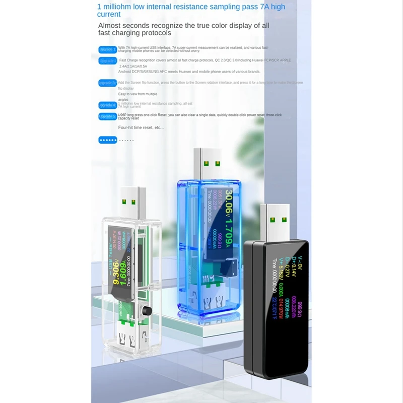 Imagem -02 - Voltímetro Digital Testador Usb dc Corrente de Tensão Amperímetro Volt Detector Carregador Medidor Indicador U96p 13 em