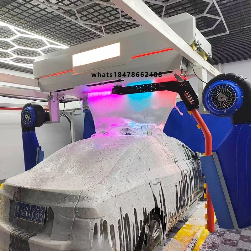 Fully automated commercial car washing machine with non-contact high-pressure spray and foam cleaning system