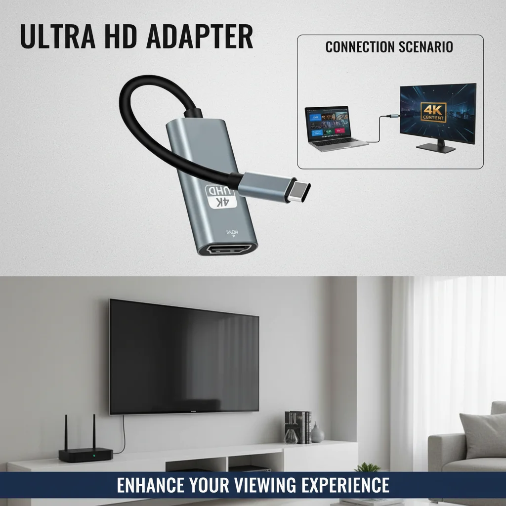 4K30HZ High-Definition Projection Adapter Cable Mobile Computer Screen HD TypeC to HD Video Adapter