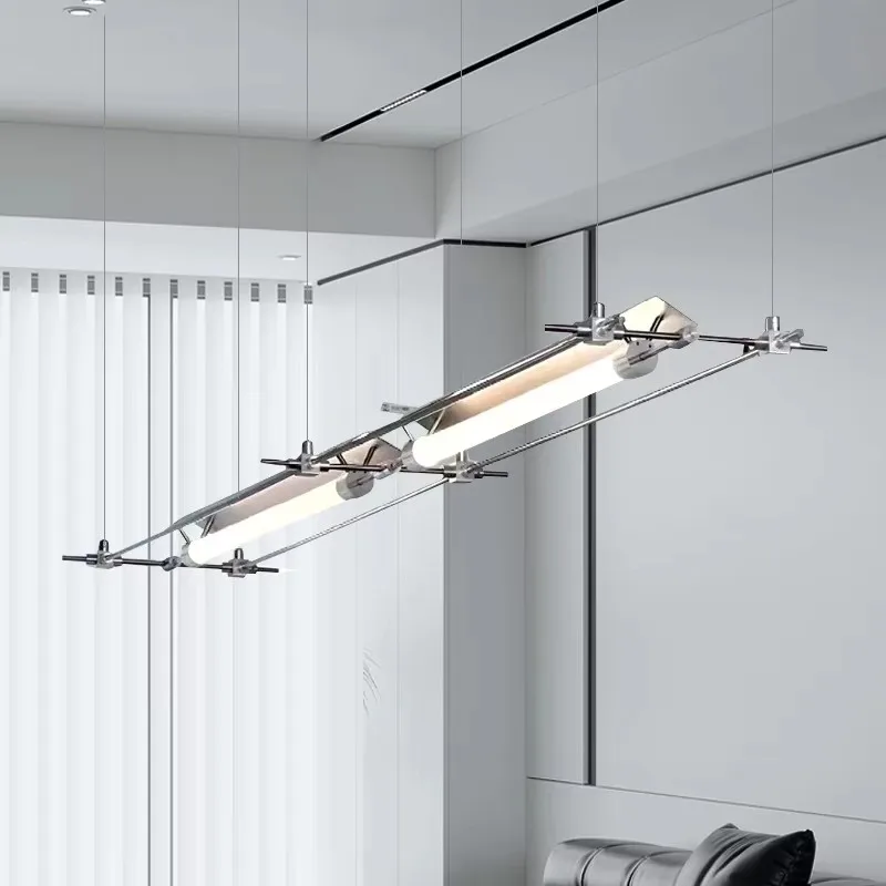 

Minimalist Designer Stainless Steel Pendant Light Creative Chandelier for Bar Restaurant Cashier Desk Studio Cafe Lamp Fixtures