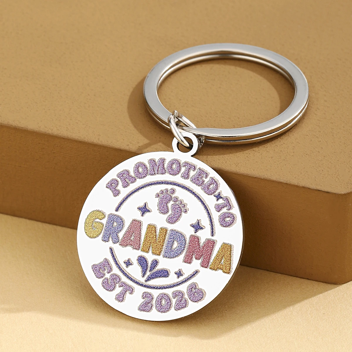New Grandma Gifts from Grandkids Grandson Granddaughter First Time Grandma Gifts Promoted To Grandma Keychain