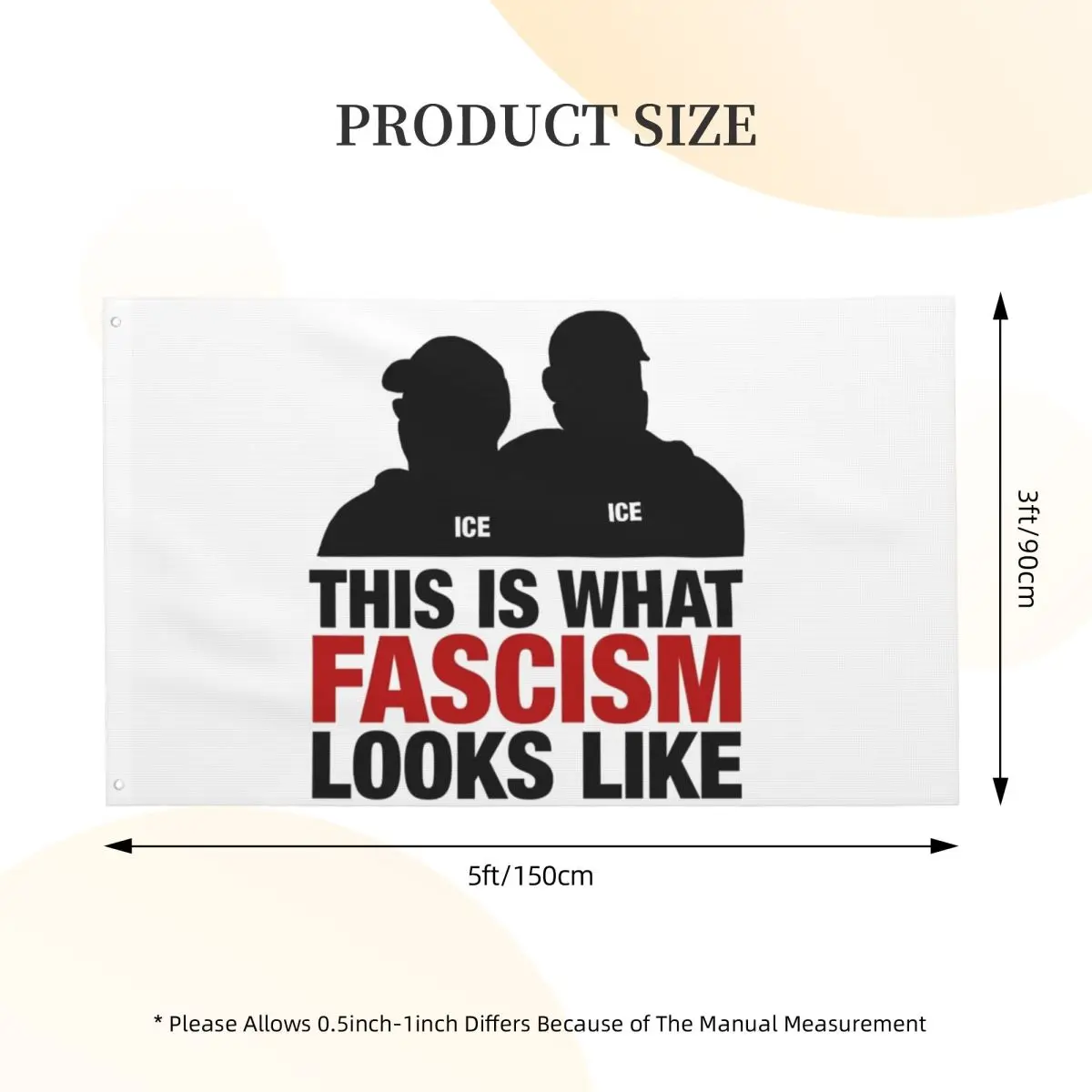 This Is What Fascism Looks Like Abolish ICE Flag Graphic 3x5 ft Flags with 2 Grommets for Hanging Banner For Home Decoration