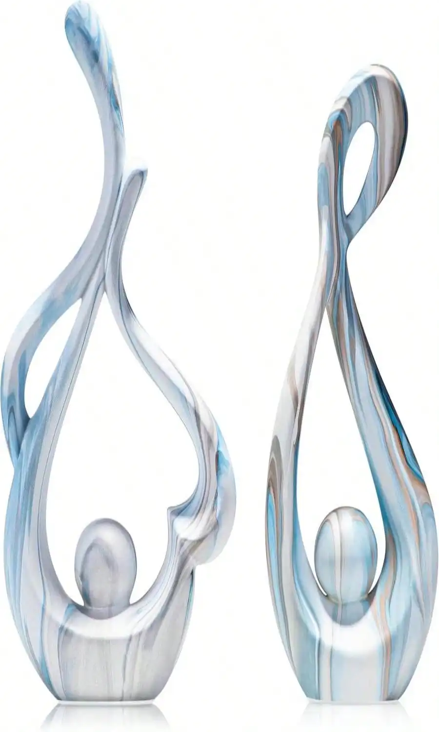 

Sculptures Home Decor Ceramic Statue, Blue Sculpture Living Room Table Decor, Shelves Decor Dining Room Table Centerpieces, Abstract Art Coffee Table Decoration, Heart Statue