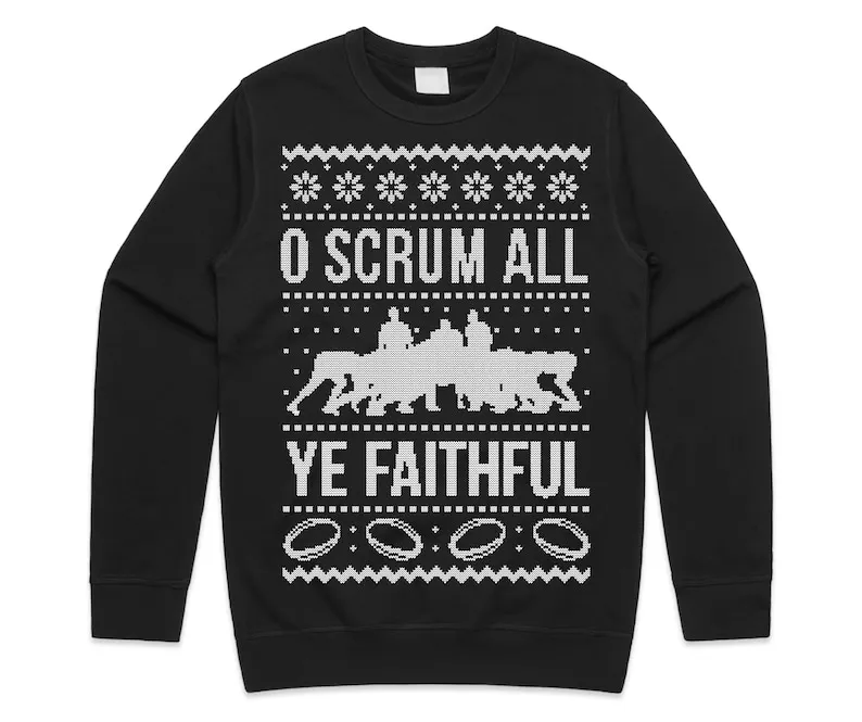 

O Scrum All Ye Faithful Рождественский джемпер, свитер, свитшот для женщин и мужчин, взрослых, Рождество, забавный регби, Уэльс, Англия, мужские толстовки