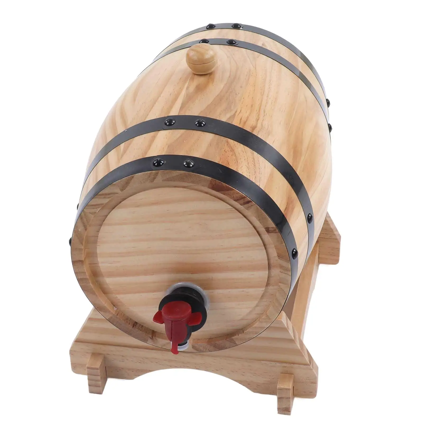 5L Wooden Wine Oak Barrel Decorative Ornaments for bar Brew Beer Keg Tap Dispenser