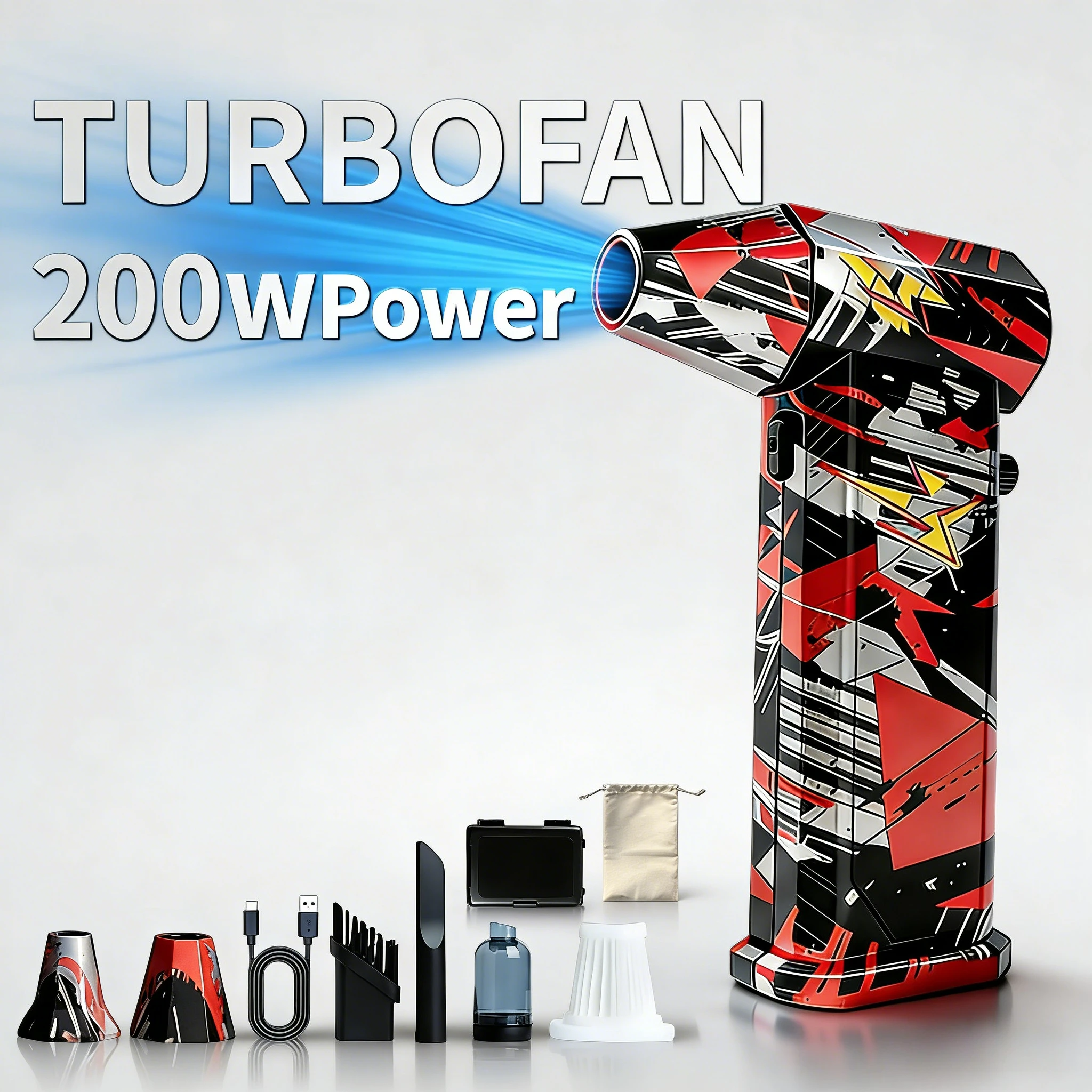 

Бесщеточный пылесос X9 Turbo Jet: фен для волос 300 тыс. об/мин, 75 м/с, пистолет для мойки автомобилей, очиститель от снега и пыли