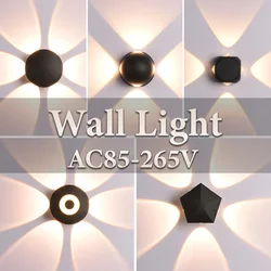 LED Wall Lights Outdoor Indoor AC85-265V 4W-12W Up & Down Wall lamps Modern Light Decoration For Home Garden Bedroom Living Room