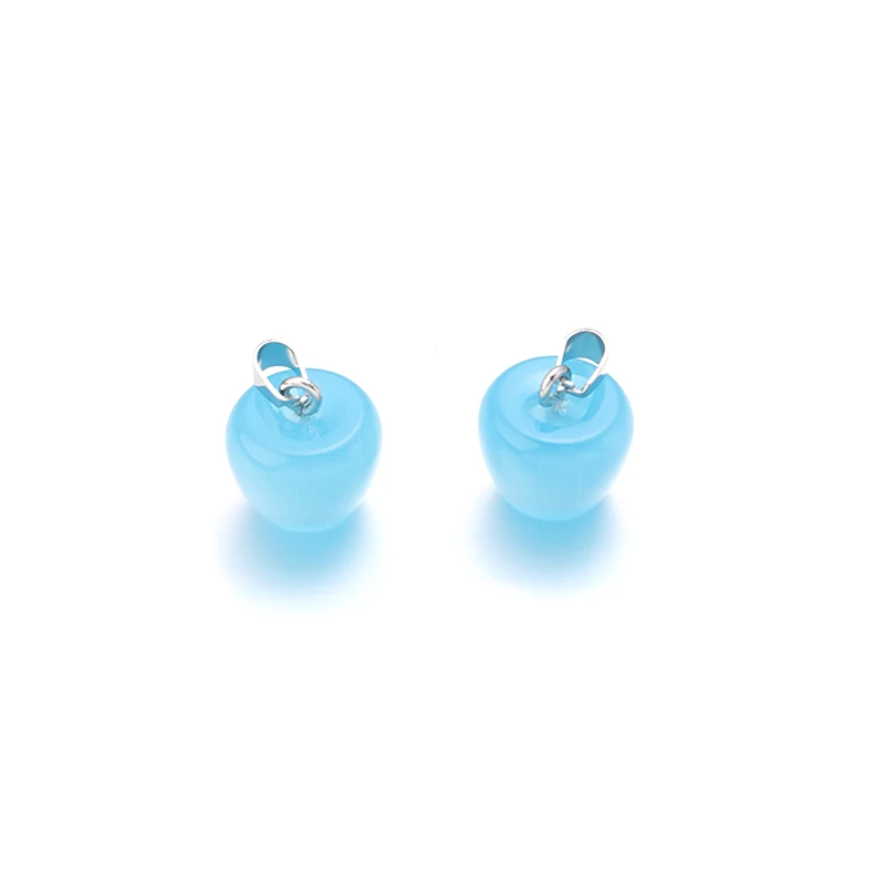2pcs Natural Stone Apple Pendants for DIY Making