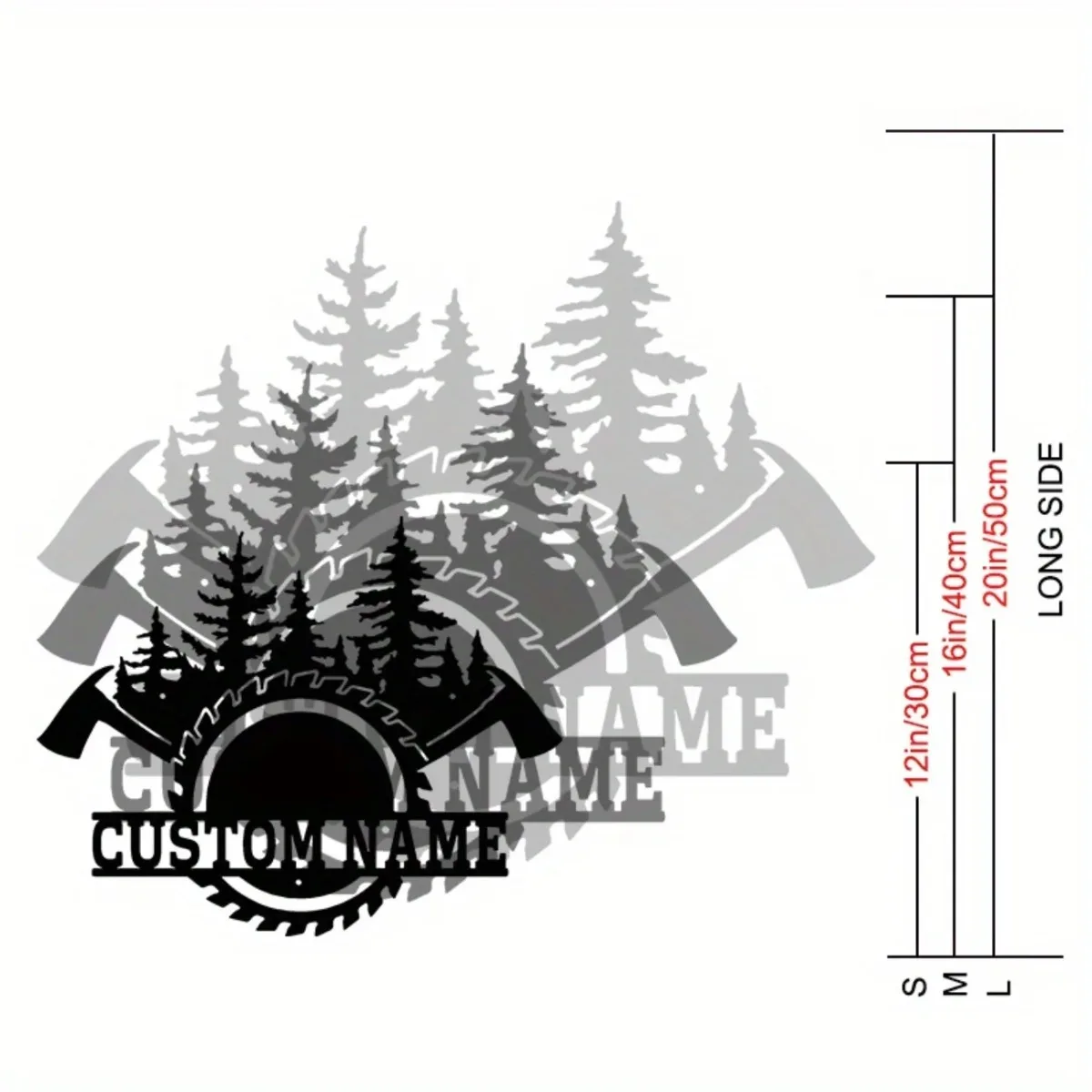 Custom Lumberjack Metal Wall Art | Personalized Name Sign (Feather-Free/Non-Electric) | Durable Metal Decor