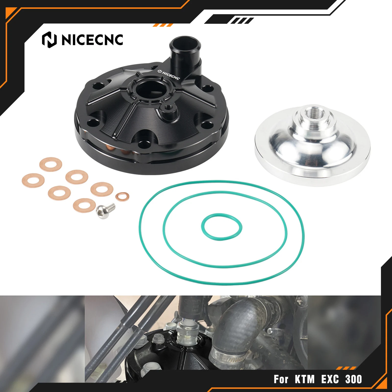

NICECNC 2024-2025 For KTM EXC 300 XCW 300 For Husqvarna TE 300 GasGas EC 300 Aluminum Cylinder Head Kit Motorcycle Accessories