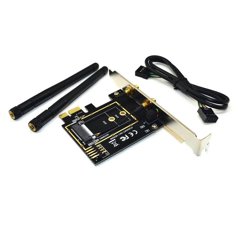 

AB20-M.2 Wifi Adapter M2 Ngff Key A-E to Mini Pci Express Wifi Raiser PCI-E 1X NGFF Wireless Support Mini Pcie Network Card A