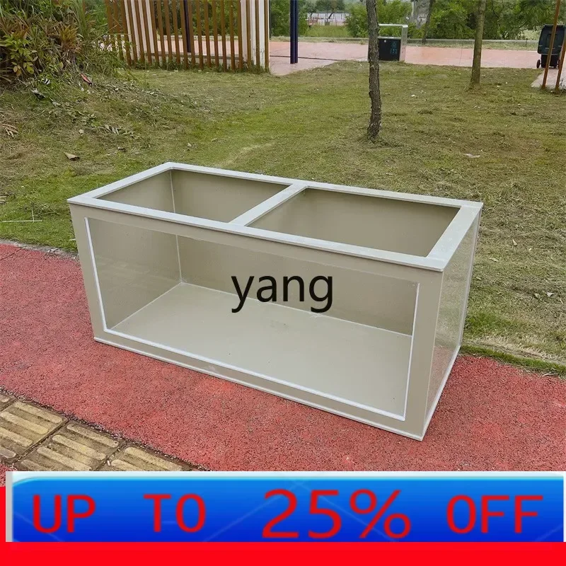 

LH plastic reinforced tensile ornamental ultra-white glass koi fish pond ecological aquaculture fish box